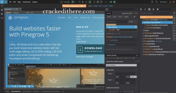 Pinegrow Web Editor Crack 6.0 + Serial Key Free Download [Full Version]